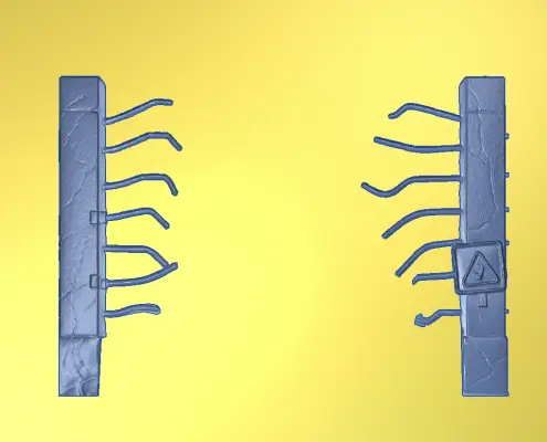 Broken Fence Jurassic Scene Element | CNC File for Carveco 3D Relief