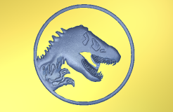 Jurassic Park Logo Inspired Design | CNC File for Carveco 3D Relief