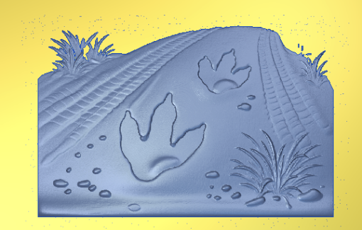 Dinosaur Footprints Texture Relief | CNC File for Carveco 3D Relief